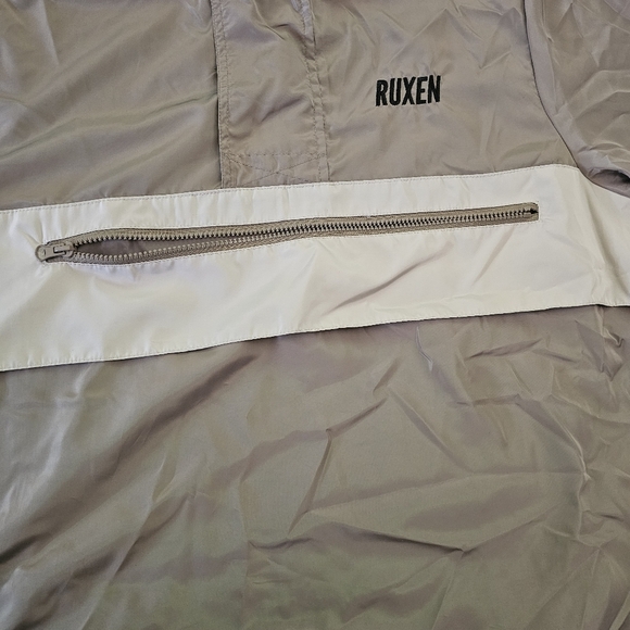 Ruxen Jacket Mens Large Tan Quarter Zip Pullover Windbreaker European NEW - Picture 4 of 12